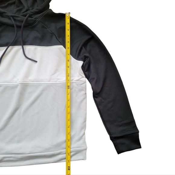 Under Armour Women's Qualifier Fleece Hoodie Blocked Multicolor Black Halo Gray - Picture 11 of 11